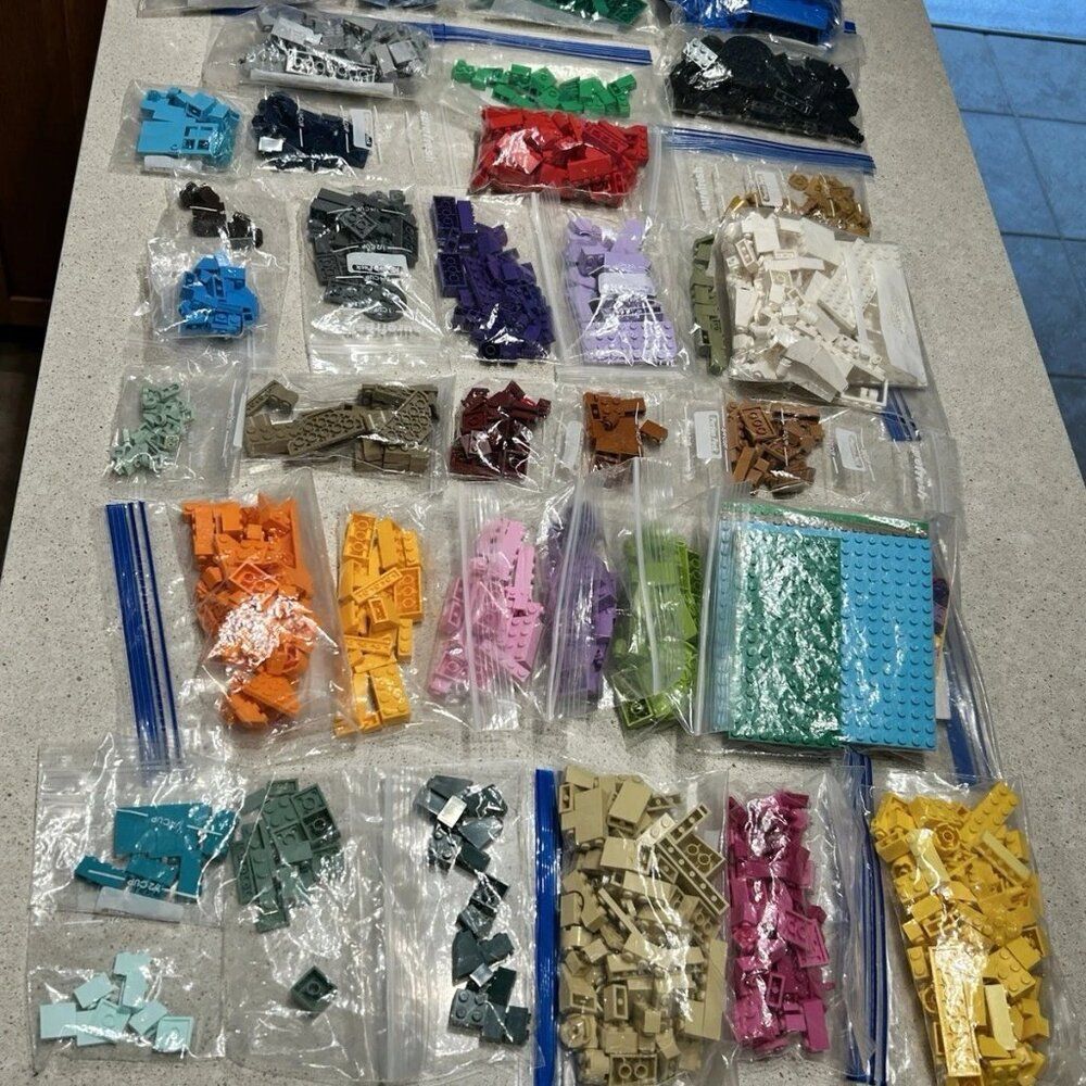 LOT of Classic Legos, Sorted by Color in Bags